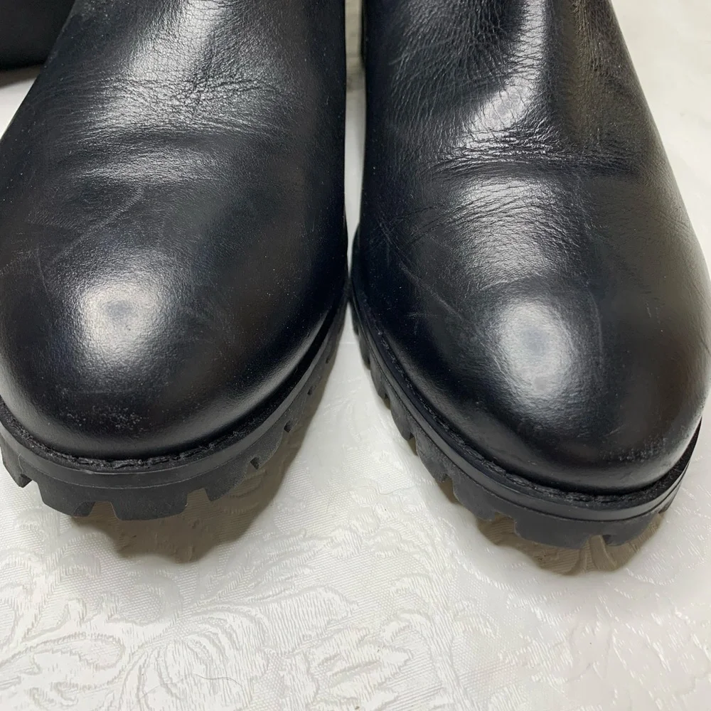 Blondo Waterproof Over The Knee Black Leather Stretch Boots B6718-017 Womens 8.5